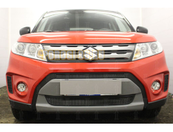Защита радиатора Suzuki Vitara 2014-2018 (2 части) black