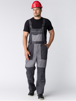 Полукомбинезон Лидер, т.серый/св.серый