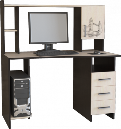 Компьютерный стол КЛ №6.4 Венге/Дуб молочный