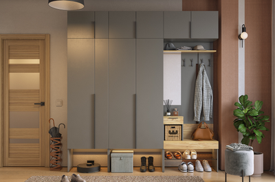 Композиция прихожей БАСКО Графит/Дуб Крафт золотой