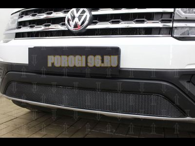 Защита радиатора Volkswagen Teramont 2017- black низ