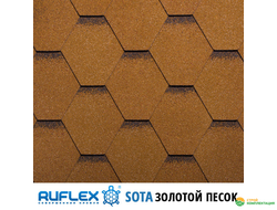 Гибкая черепица Руфлекс Сота (Ruflex Sota), цвет: золотой песок
