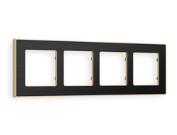 Рамка 4-ая Черное стекло шлифованное/Шампань, коллекция ARCTIC - Ambrella Volt - ALFA