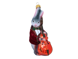 Елочная игрушка "Кролик-музыкант"