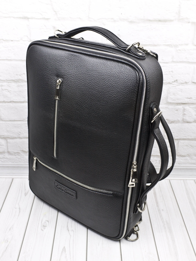 Кожаная сумка-рюкзак Castenaso black (арт. 3108-01)