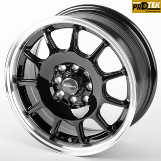 Комплект дисков R15 6,5J ET+35 4*100/4*114,3 Work DQ010-SV252 Черный с полированным ободом (81055)