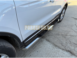 Пороги труба с проступью Папа Тюнинг d76 для BELGEE X70 2024-