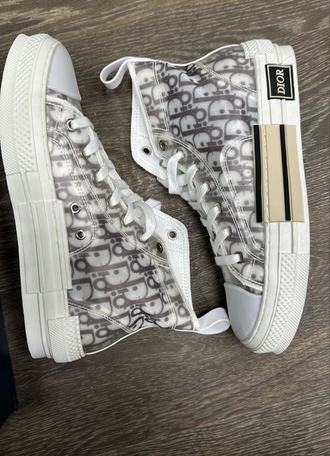 Кеды Converse Dior серые высокие