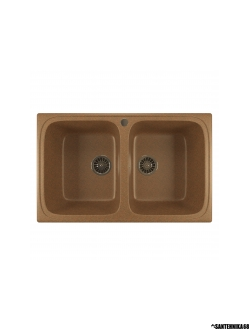 Мойка из искусственного мрамора MIXLINE ML-GM23 двухчашевая 495*775*200мм