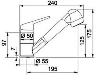 Смеситель FRANKE NOVARA PLUS Pull-out