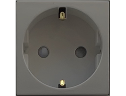 Розетка 2К+З алюминий со шторками, безвинтовые клеммы, 2 модуля, Efapel Quadro 45