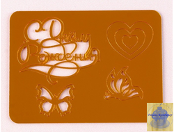 Торцевые топперы «С днём рождения», с сердцами и бабочками, цвет золото