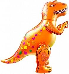 Шар (25&#039;&#039;/64 см) Ходячая Фигура, Динозавр Аллозавр, Оранжевый, в упаковке 1 шт.
