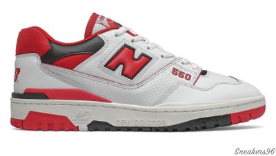 NEW BALANCE 550 White/Red/black Мужские (41-45)