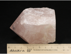 Розовый кварц, полировка частичная, верхушка в форме кристалла, Бразилия (75*48*47 мм, 301 г) №37982