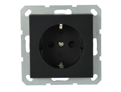 1L201B Розетка с заземлением 16А, черный матовый