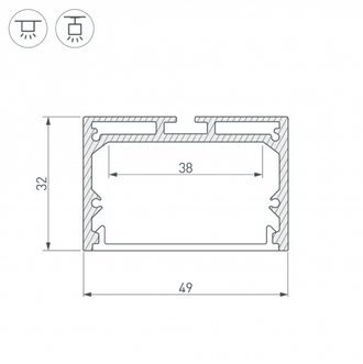 Профиль Arlight SL-LINE-4932-3000 ANOD (Алюминий)