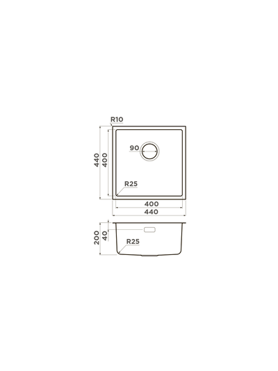 Мойка OMOIKIRI TADZAVA 44-U/I QUADRO IN