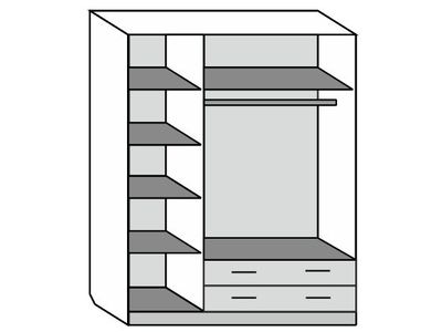 ШР-3 (пл./бел.) 2 больш. ящика с зеркалом (Браво мебель)