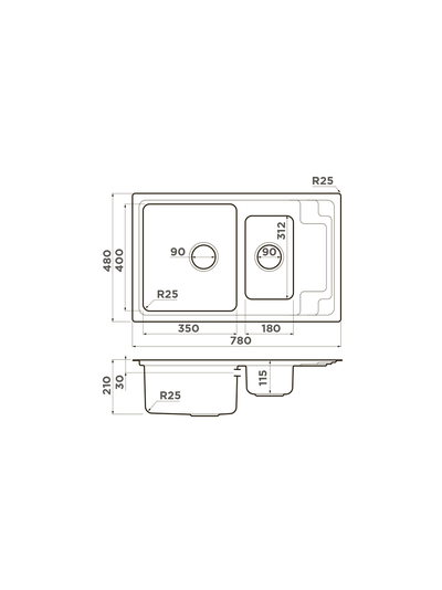 Мойка OMOIKIRI MIZU 78-2 IN