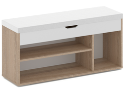 Тумба для обуви Аризона с нишей Дуб сонома, белый (вайт)