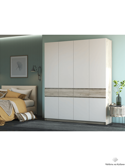 Бостон Шкаф ШК-004 ЛДСП Дуб Крафт серый/ Кашемир