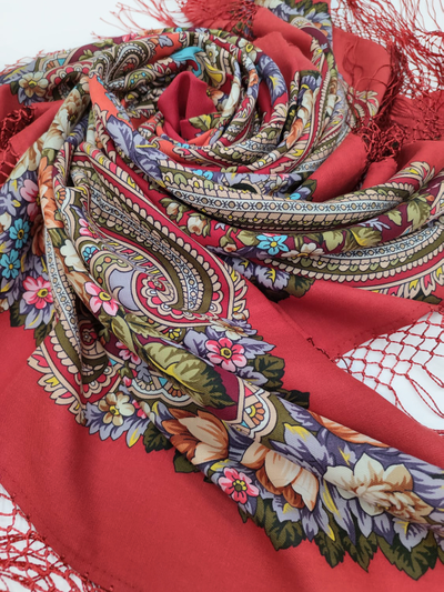 Павловопосадский платок Небесный 391-5