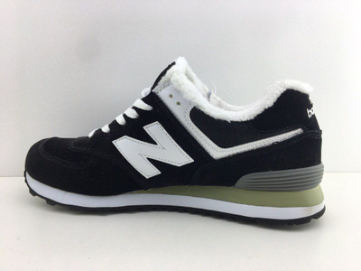 New Balance 574 (черные замша) Зимние