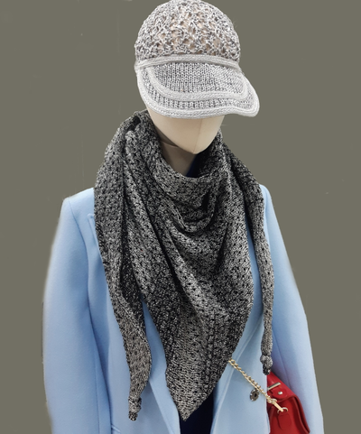 Летний итальянский шарф платок вязаный Vizio 2213 двухсторонний