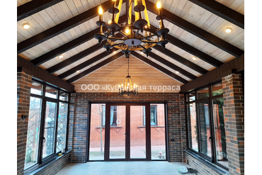 Кирпичная беседка 9*5м