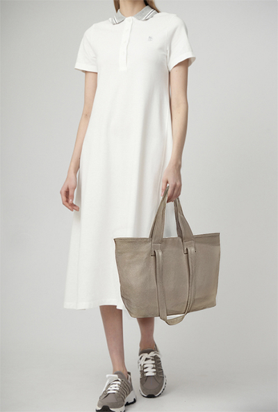 (АРТИКУЛ: 9550/8) СУМКА ЖЕНСКАЯ БОЛЬШАЯ, НАТУРАЛЬНАЯ КОЖА, ГРЯЗНО-БЕЖЕВАЯ, ЧЕТЫРЕ РУЧКИ