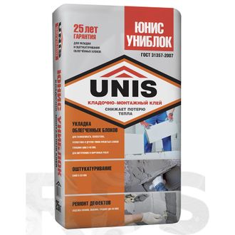 Unis Униблок кладочно-монтажный клей (25 кг)