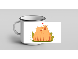 Кружка металлическая эмалированная Капибара, Kapibara-san №18