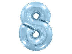 Фольгированная цифра - Голубая матовая