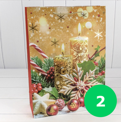 Пакет подарочный "Новогодний" (микс 10), 30*41,5*12см