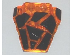 Wedge 4 x 4 Fractured Polygon Top with Black Facets Pattern, Trans-Orange (64867pb02 / 6132333)