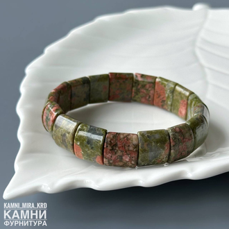Браслет унакит прямоугольники 15х13 мм, цена за штуку