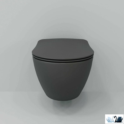 Унитаз Creavit Free FE320-11AM00E-0000, Antrasit, подвесной, графит матовый