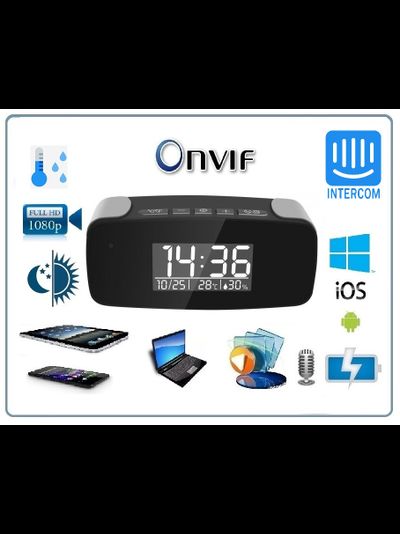 WiFi видеоняня/охранная видеокамера с информатором времени, температуры и влажности в помещении, с DVR, Full HD (TinyCam)
