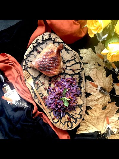 спил дуба с прожигом