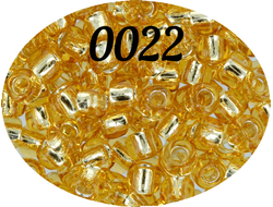 Бисер Zlatka 8/0 10гр цвет № 0022 янтарный прозрачный с серебристым отверстием