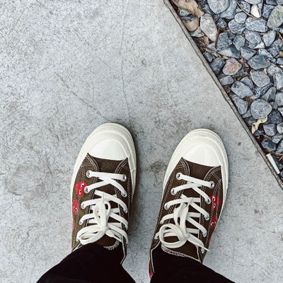 Converse comme des garcons khaki new arrivals