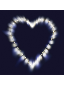Фигура "Сердце" на каркасе, 40 минисветодиодов, 26 см, на батарейках, теплый белый