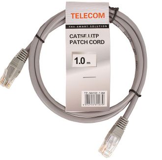 6242755315679	 Патч-корд литой TELECOM UTP ( Интернет кабель ) Кат. 5е, 1 м. (1/40)