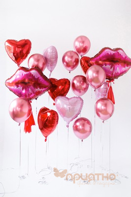 Сет из воздушных шаров "Поцелуй"