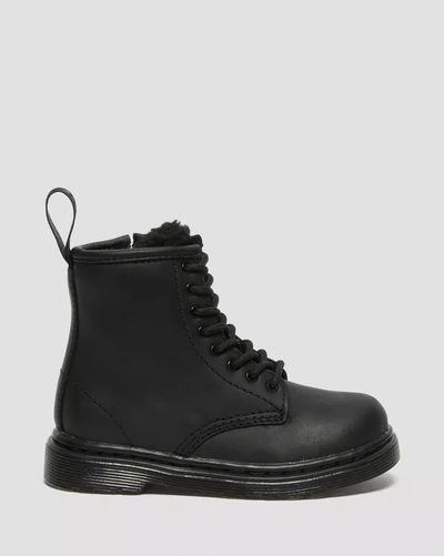 Ботинки Dr Martens Toddler 1460 Faux Fur Black