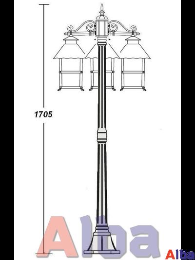 Caior 2 81408 B Парковый светильник, высота 170см