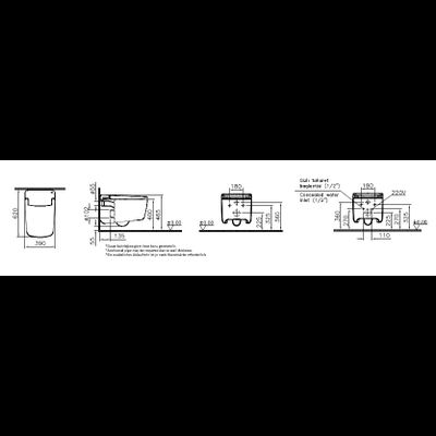 Интеллектуальный подвесной унитаз Vitra V-Care Prime, 7231B403-6216