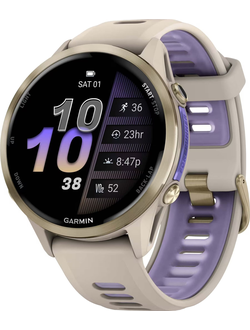 Часы Garmin Forerunner 970 Soft Gold Titanium French Grey / Translucent Indigo