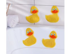 Набор мини-ковриков для ванны «Утёнок», 11×12 см, 4 шт